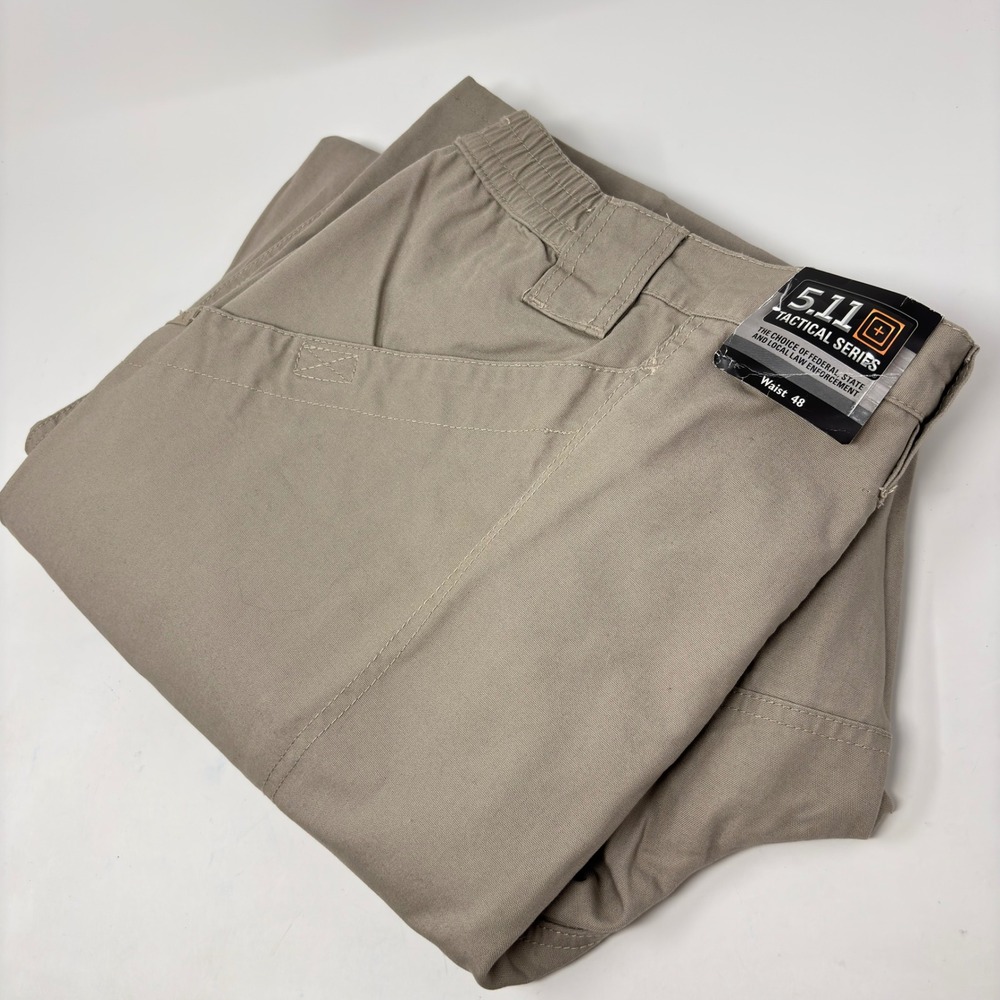 5.11 Tactical 74251 Cargo Pants Men's 44×34 Khaki 100% Cotton Canvas Relaxed Fit